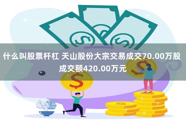 什么叫股票杆杠 天山股份大宗交易成交70.00万股 成交额420.00万元