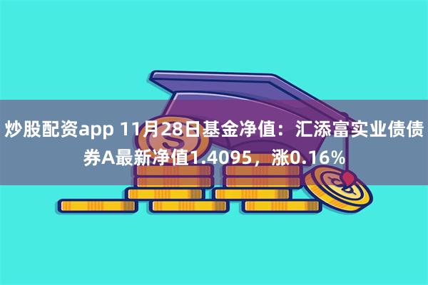 炒股配资app 11月28日基金净值：汇添富实业债债券A最新净值1.4095，涨0.16%